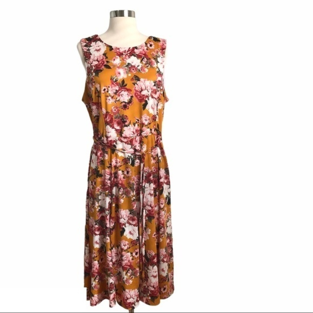 Mustard Floral Dress - NWT - Picture 2 of 9